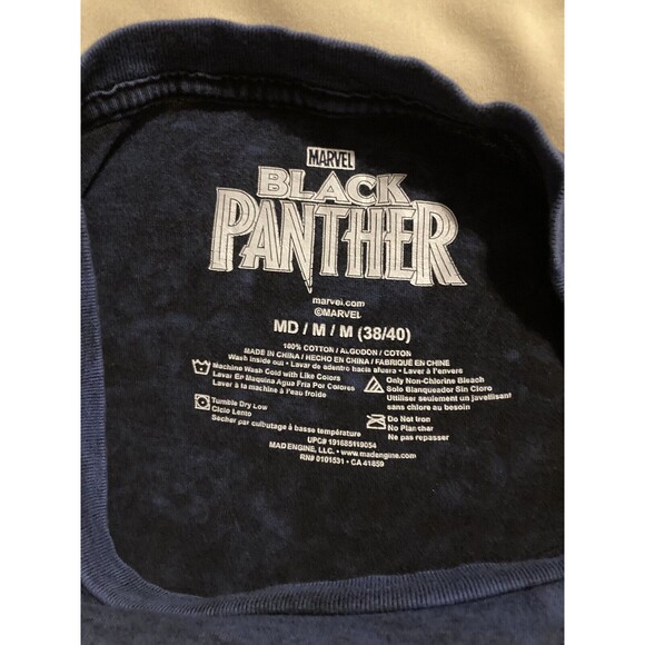 Black Panther T-Shirt (M 38/40) • Short Sleeve, Marvel, Disney, Dark Blue - Picture 3 of 3